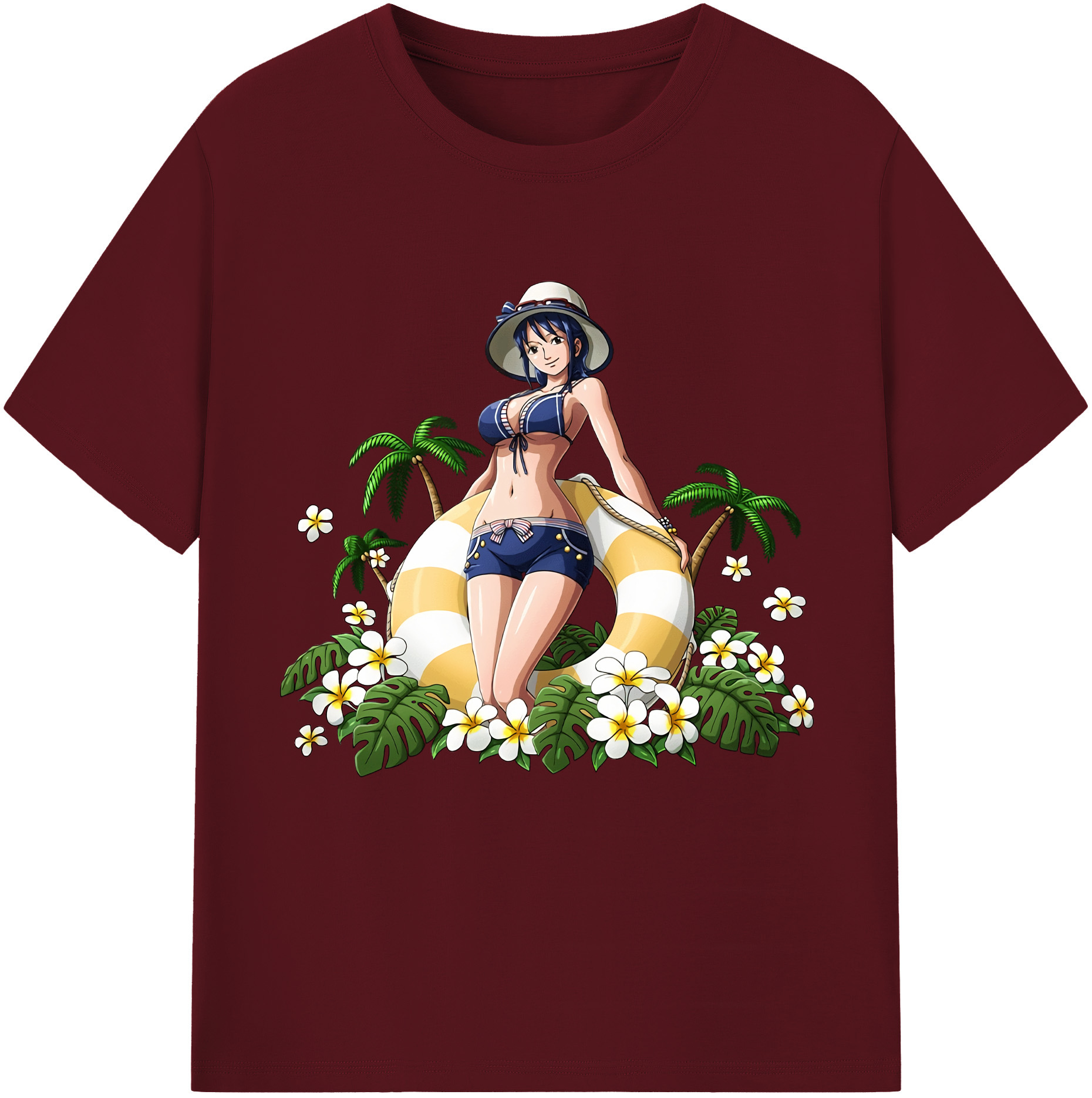 ワンピース ニコ・ロビン ONE PIECE Nico Robin 綿100％半袖Tシャツ（フロントプリント）
